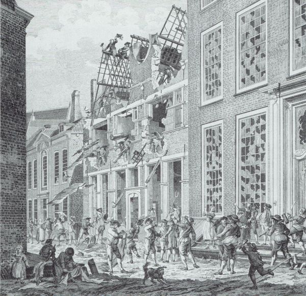 De hevige onlusten tussen de patriotten en prinsgezinden te Middelburg in 1787 waaraan ook vissers en zoutkeetwerkers van Arnemuiden deelnamen.