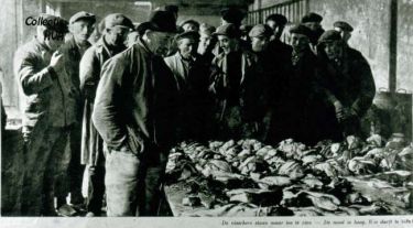 Visafslag op het stationsplein.