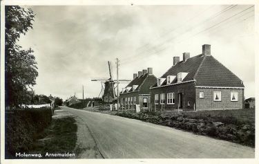 De dit jaar gebouwde woningen aan het begin van de Molenweg.